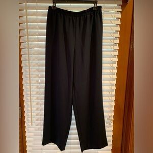 R & M Collection Womens Pants Wide Leg Stretch Elastic Waist Pull Up Navy Sz 14P